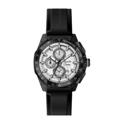 Alexandre Christie ALCW6688MCRIPSL White Dial Black Silicone Strap Analog Men Watch